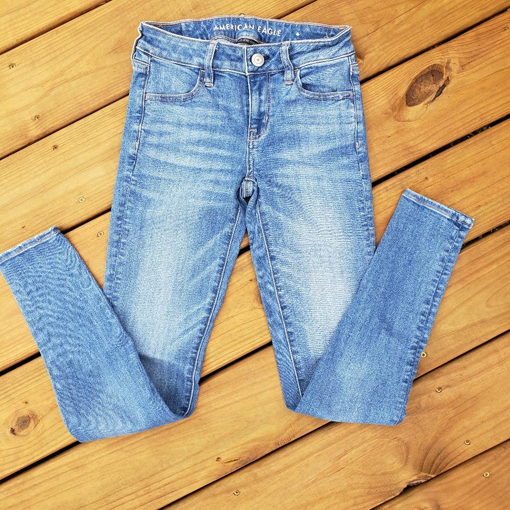 AMERICAN EAGLE NEXT LEVEL STRETCH MIDRISE JEGGINGS O LONG